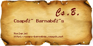 Csapó Barnabás névjegykártya