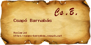 Csapó Barnabás névjegykártya